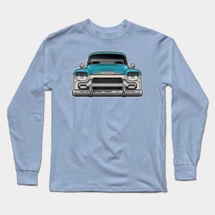 1958 Chevy Apache Turq Long Sleeve T-Shirt